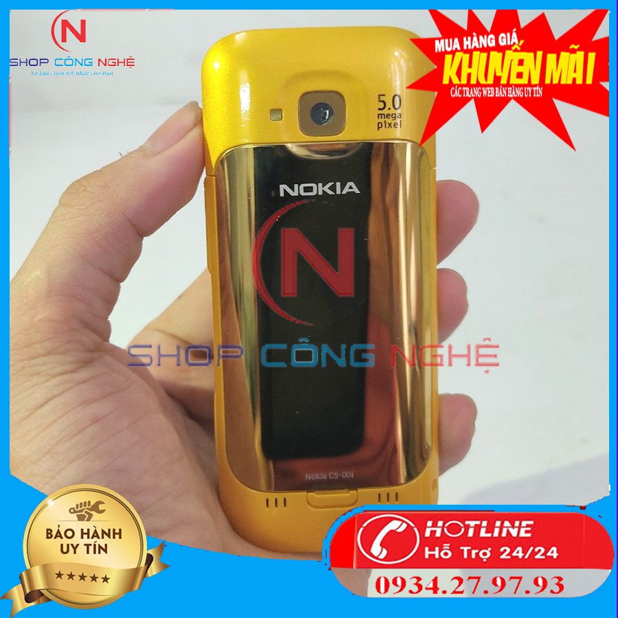 Nokia C5-00 màu vàng   Máy ảnh 5 megapixel của Nokia C5-00 có khả năng tự động lấy nét với đèn LED Flash giúp bạn có đượ