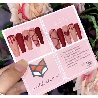 [ Nails Box] Móng úp giả thiết kế vẽ tone choco nhám