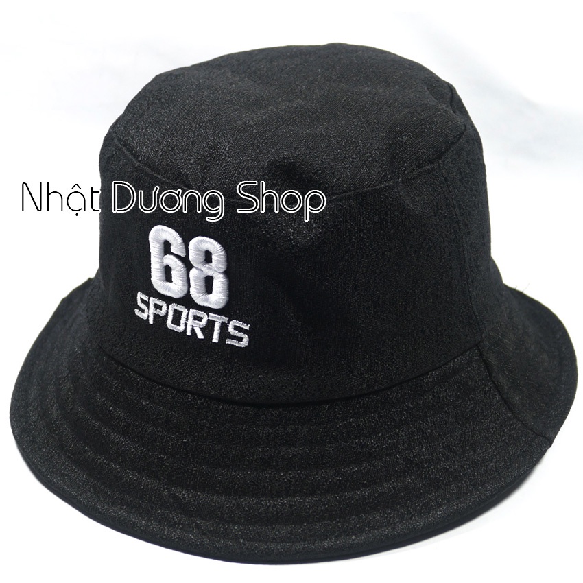 Nón bucket tai bèo thêu chữ B &amp; 68 Sports &amp; B1856 chất liệu vải Cotton cao cấp thoáng mát mà hợp thời trang