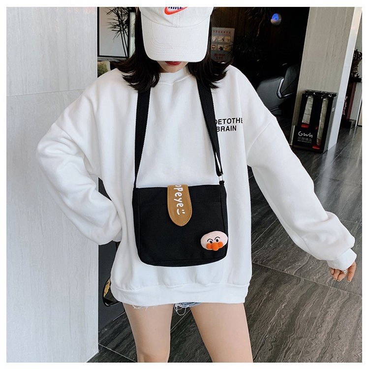 Túi Đeo Vai Vải canvas Kiểu Hoạt Hình Nhật Bản Dễ Thương