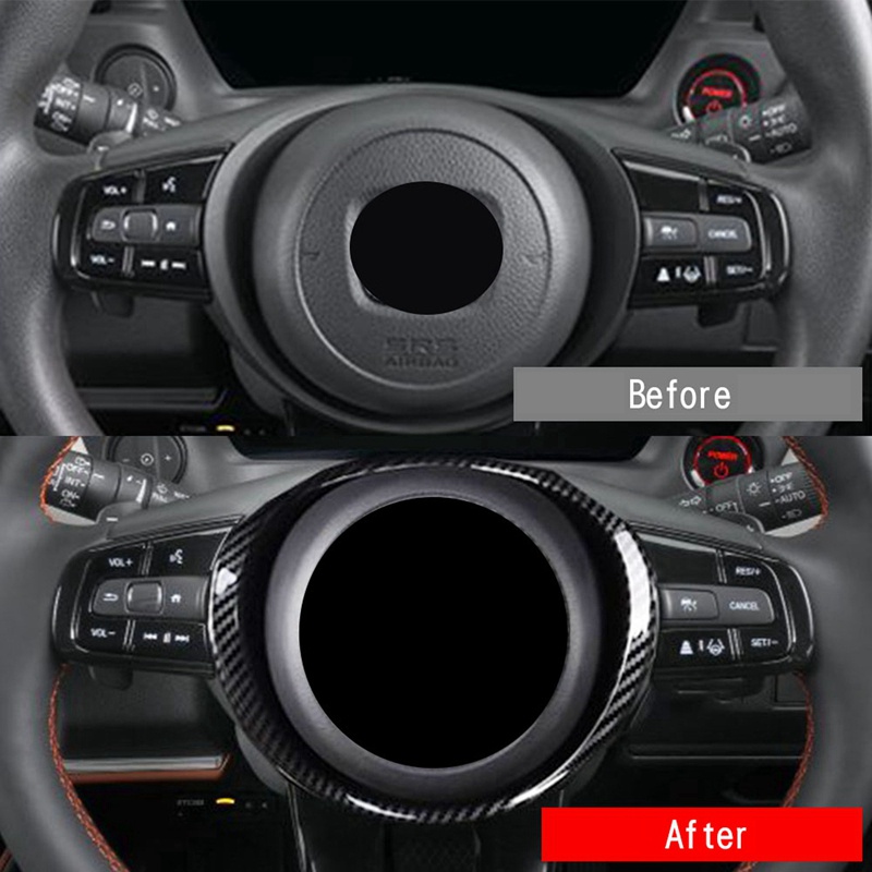 Khung Viền Trang Trí Vô Lăng Xe Hơi Honda Vezel HR-V HRV 2021 2022 Bằng Sợi Carbon