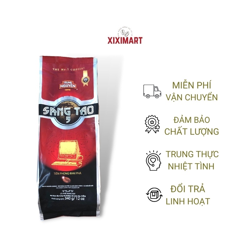 Cà phê Sáng Tạo 5 Trung Nguyên rang xay – bịch 340gr pha phin