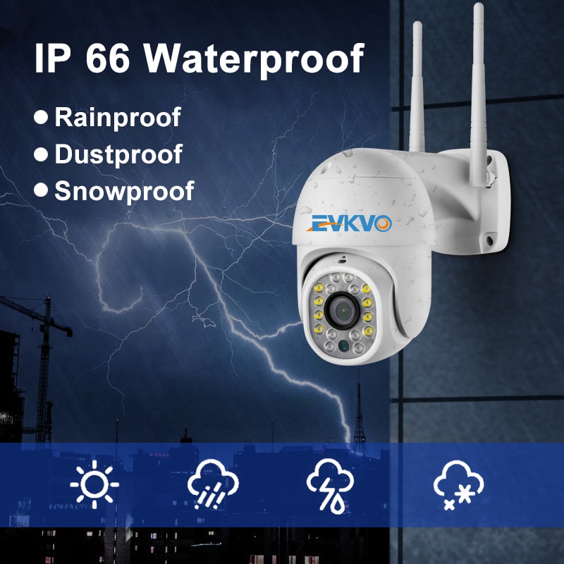 EVKVO - Theo dõi thông minh AI - Tầm nhìn ban đêm đầy đủ màu sắc - 4X Digital Zoom - Camhi Pro UHD 5MP Waterproof Wireless Outdoor WIFI PTZ IP Camera CCTV