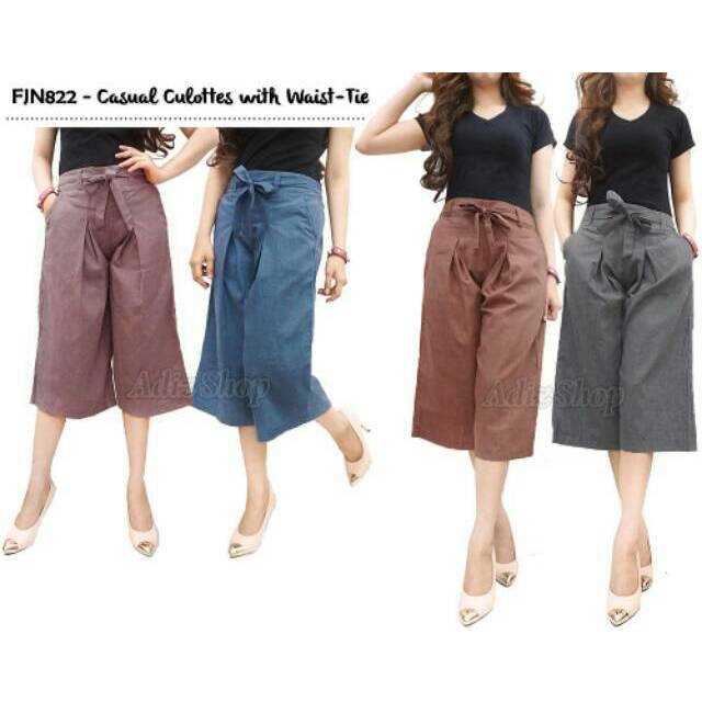 Quần Culottes Ống Ngắn Chất Liệu Cotton