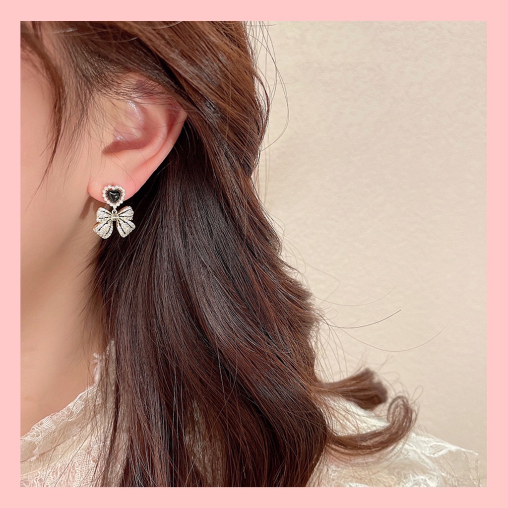 [Mới 2022] Khuyên Tai Cao Cấp Kiểu Dáng Trái Tim Đính Đá Sang Trọng Phong Cách Công Chúa Thanh Lịch Mã Số BT015.