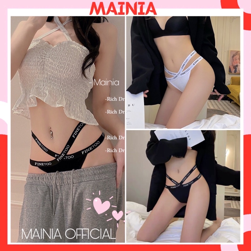 [Có Bigsize] Quần Lót Lọt Khe Cotton Cạp Thun Chéo Chữ X Sexy Quyến Rũ Mainia Shop