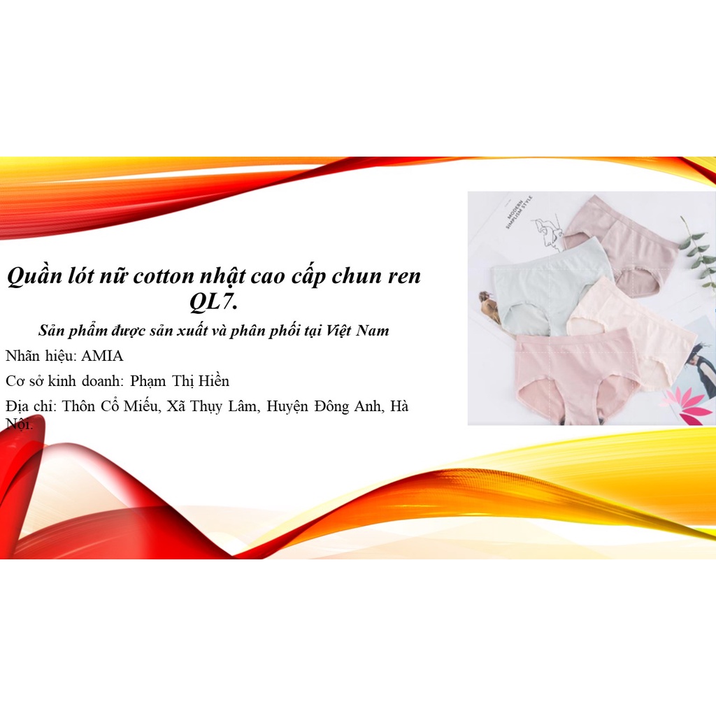 Quần lót nữ cotton nhật cao cấp chun ren Freesize từ 40-60kg QL7