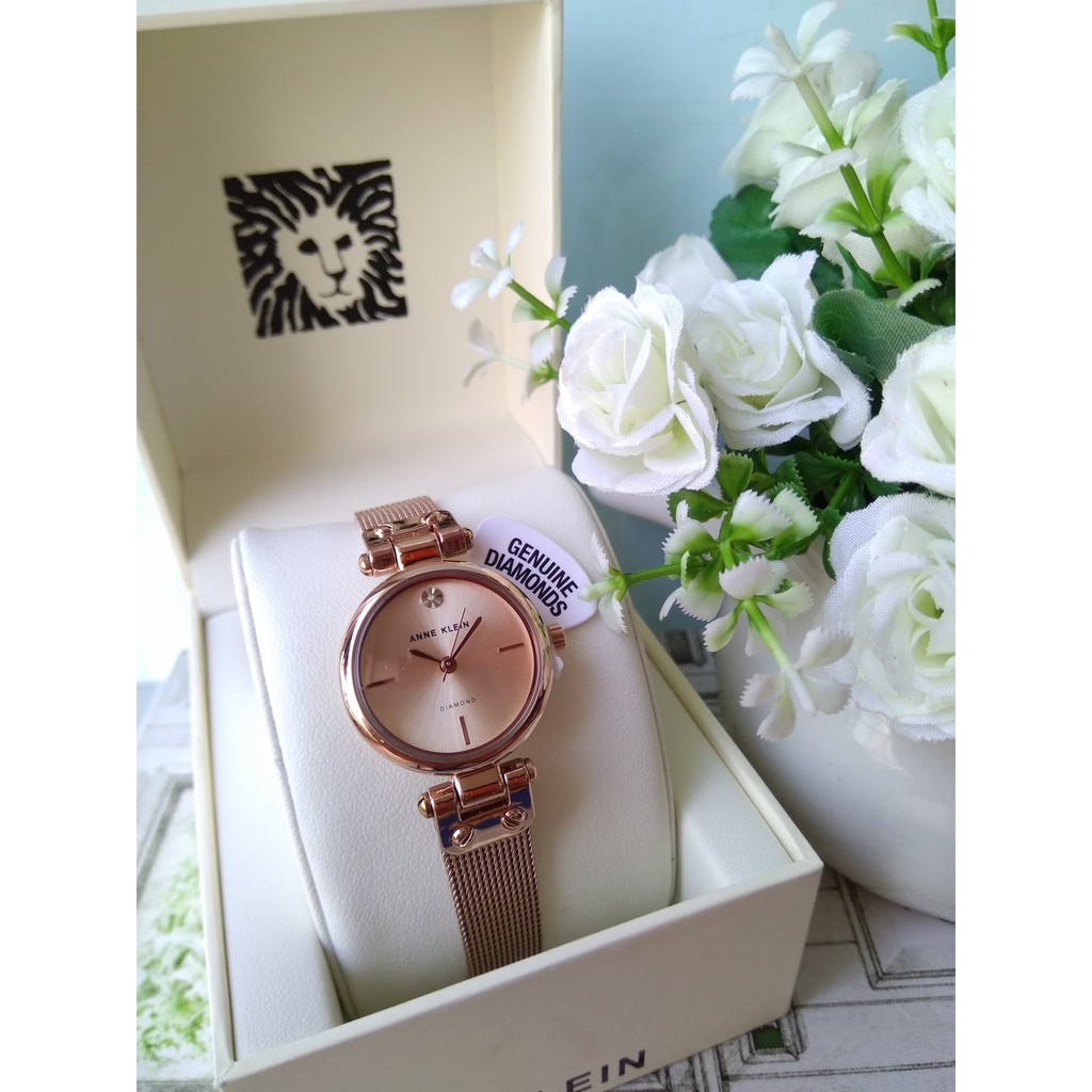 Đồng hồ Anne Klein Rose Dial Swarovski Crystals Ladies Watch 3002RGRG