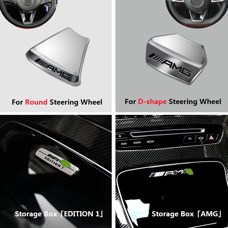 Sticker biểu tượng AMG dán bảng điều khiển cho xe hơi Benz C200L GLC260 E300L GLA200