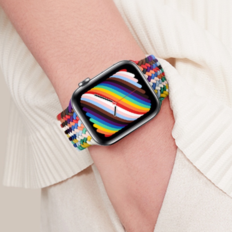 Dây đeo nylon bện thích hợp cho iwatch 49mm 45mm 41mm 44mm 40mm 42mm 38mm iwatch series 8/7/6/5/4/3/2/1/SE