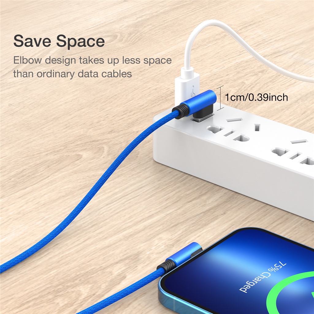 Cáp Sạc Nhanh Và Truyền Dữ Liệu Đầu USB 90 Độ Cho iPhone