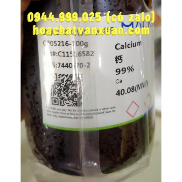 Hóa chất Calcium kim loại 99% lọ 100g CAS 7440-70-2 Ca