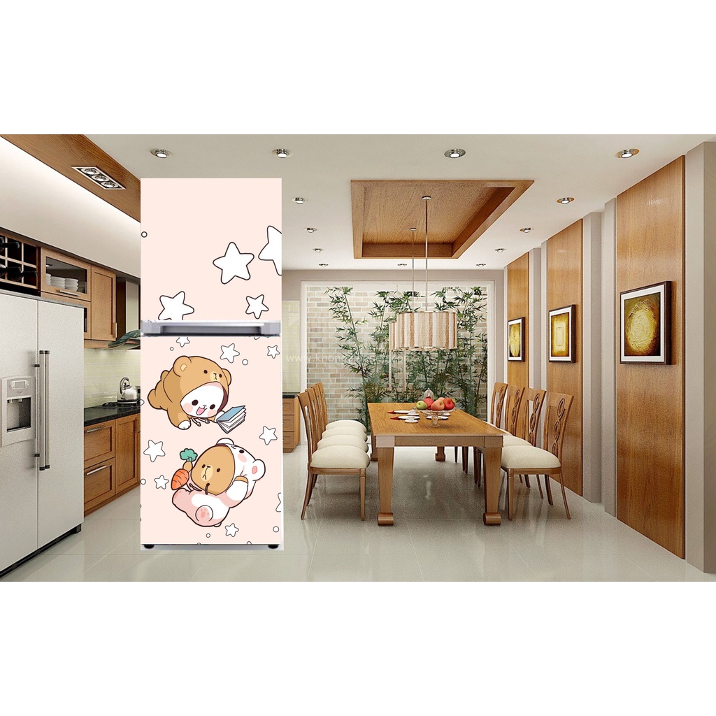 Giấy dán tủ lạnh chất liệu decal cao cấp chống thấm độ bền cao - miếng dán tủ lạnh mẫu siêu đáng yêu