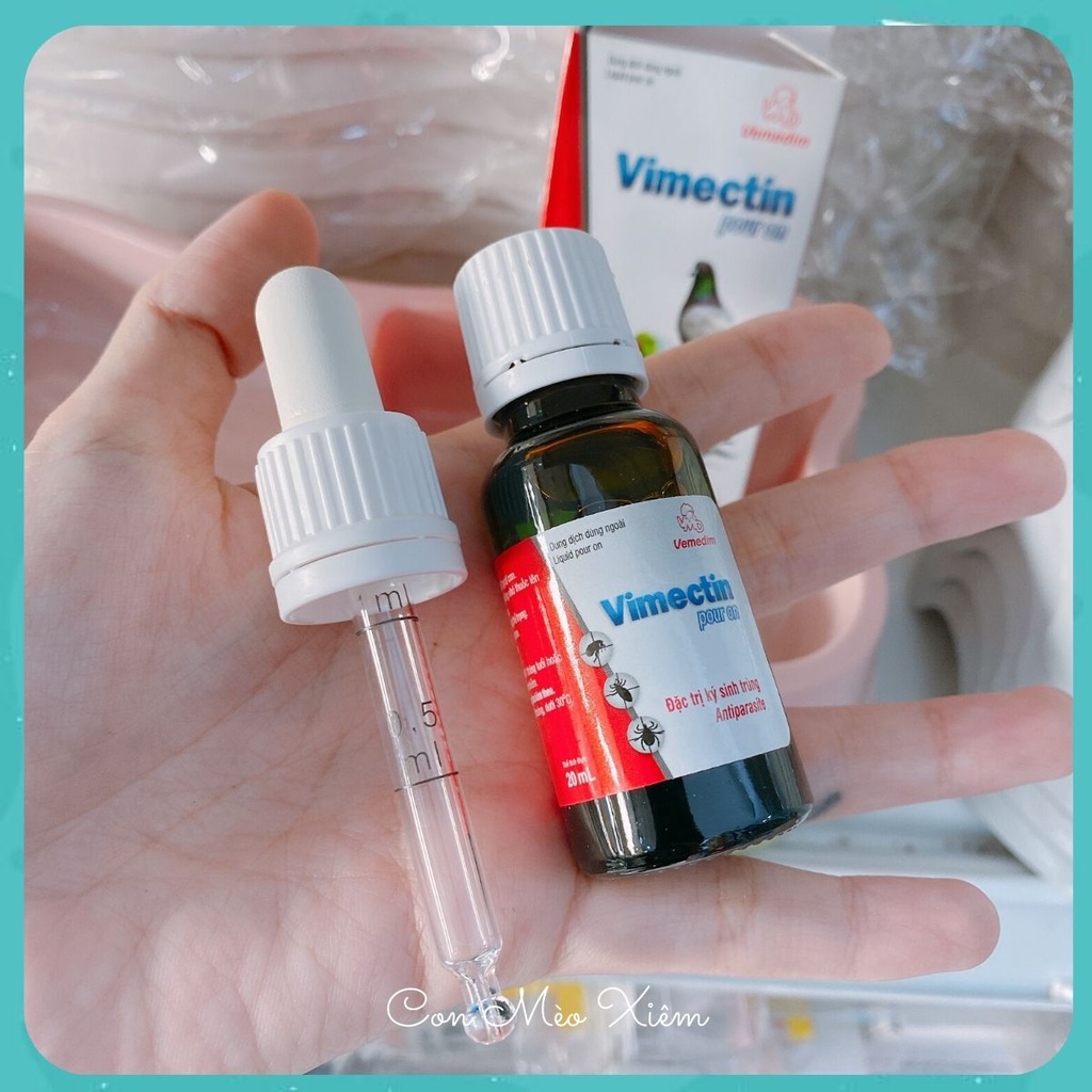 Nhỏ lông Vemedim cho chó mèo pour on 20ml phòng ve bọ chét rận, chăm sóc lông Con Mèo Xiêm