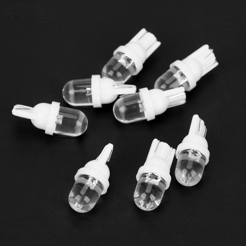 Set 10 bóng đèn LED T10 12V 5W chiếu ánh sáng trắng cho đuôi xe ô tô tiện dụng