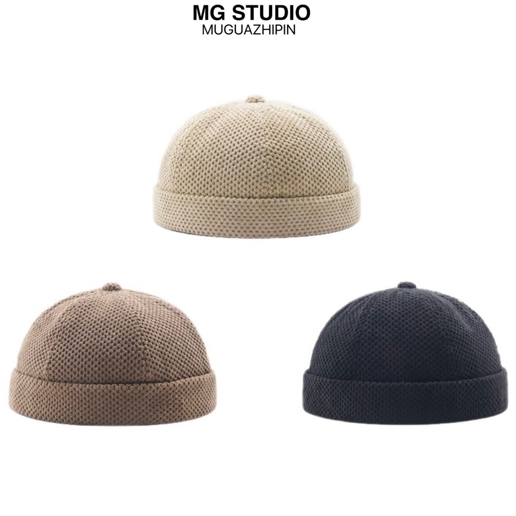 Mũ Nồi Tròn MG STUDIO Cotton Phối Vải Lưới Kiểu Dáng Đơn Giản Thời Trang