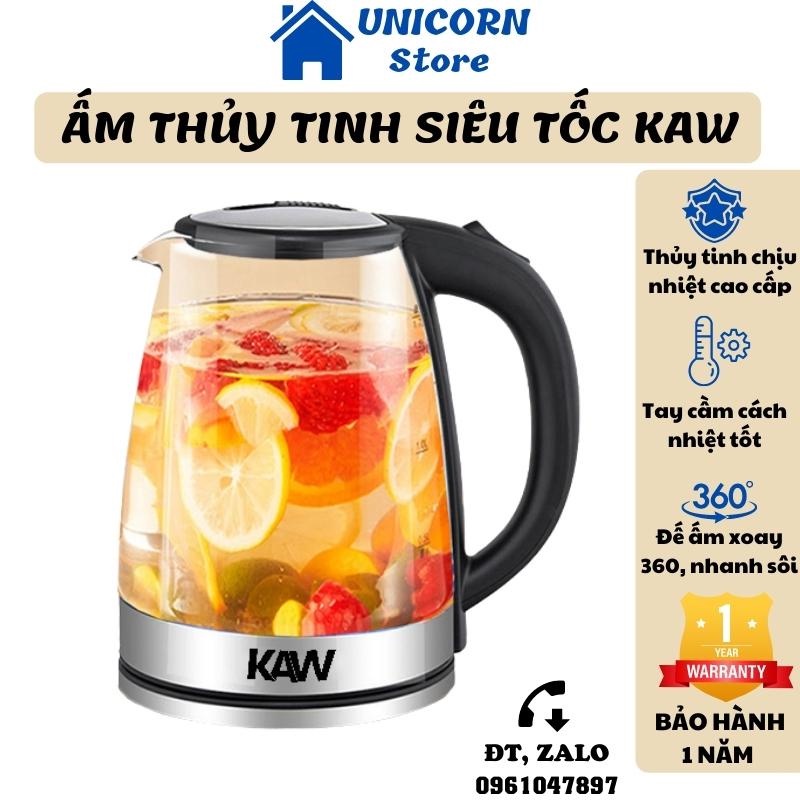 Ấm siêu tốc thủy tinh Rapido 2L - Ấm đun nước thủy tinh KAW - Hàng cao cấp - An toàn khi sử dụng - Bảo Hành chính hãng