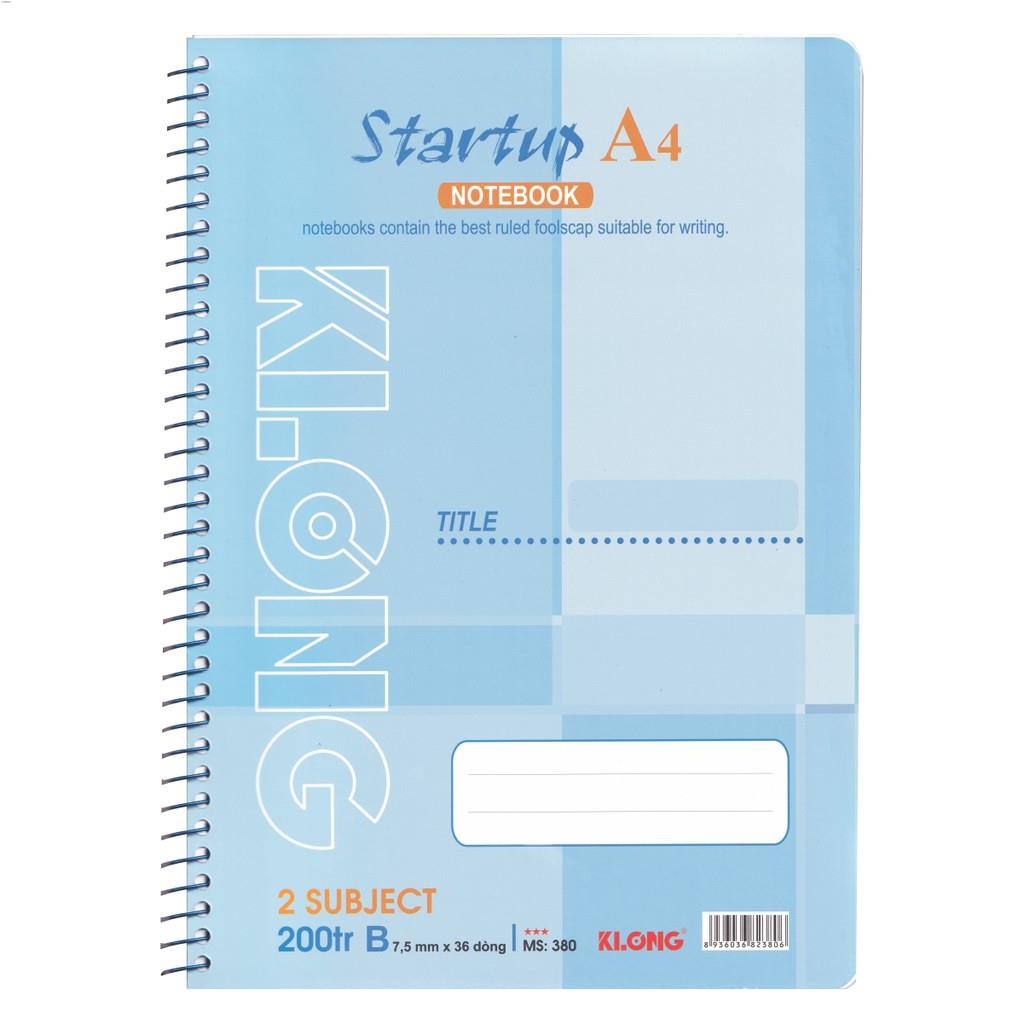 Sổ lò xo đơn KLONG A4 200 Trang; MS: 380 .