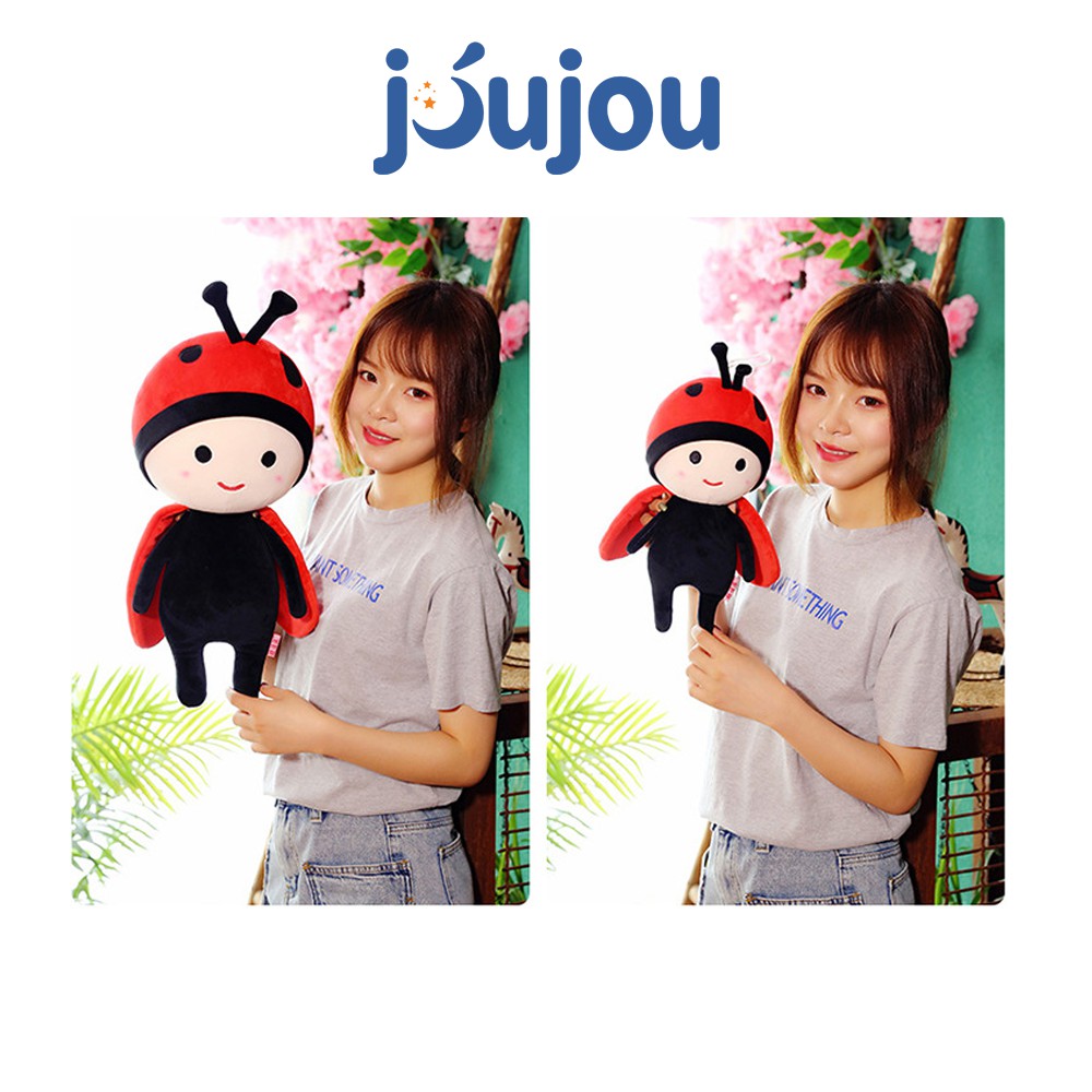 Gấu bông bọ cánh cam màu đỏ cute size 50cm cao cấp JouJou mềm mịn dễ thương cho bé