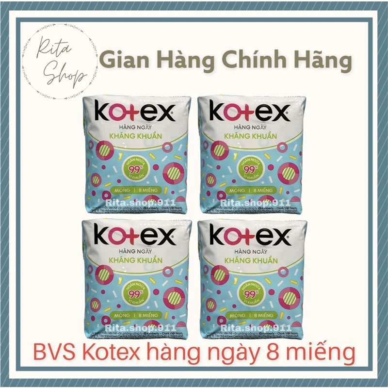 Băng vệ sinh Kotex hàng ngày kháng khuẩn 8 miếng hương tự nhiên