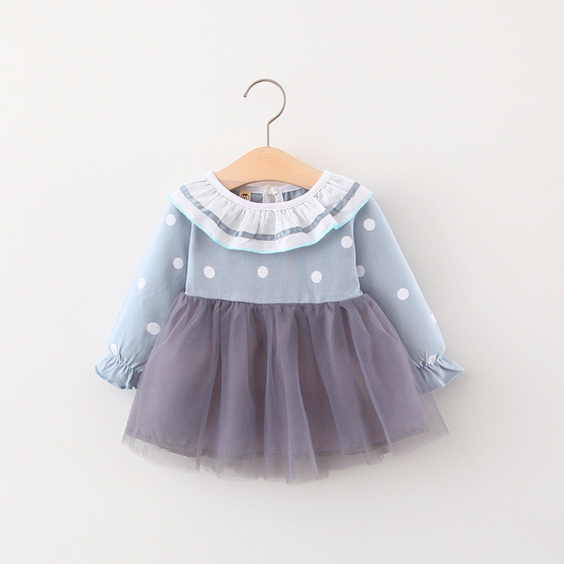 Váy Chấm Bi Cho Bé Gái Size 0-3 Tuổi