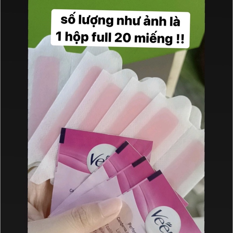 Wax ria mép Veet - tẩy lông mặt, ria mép Veet 20 miếng