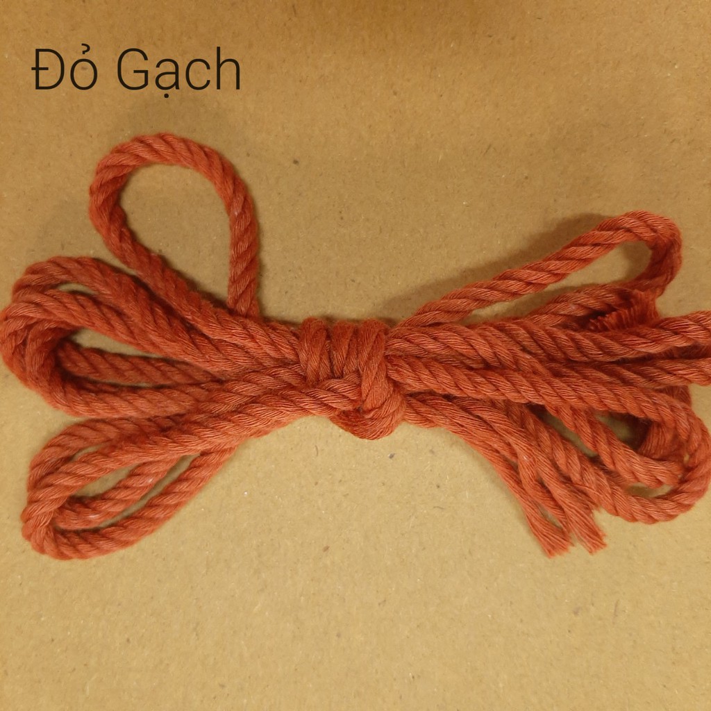 500g Dây thừng se macrame, dây cotton.-3mm. Nhiều màu sắc.