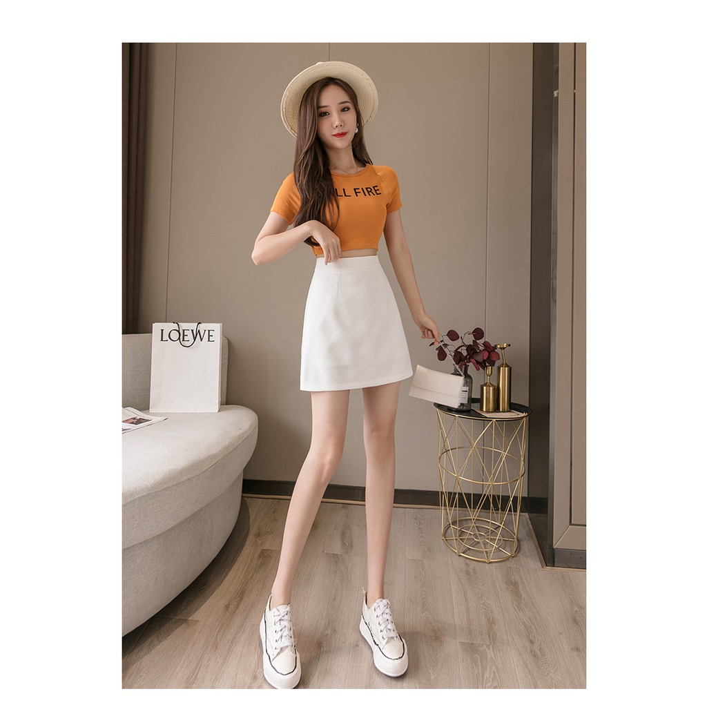 Chân váy Lưng Cao Hàn Quốc Ngắn Chữ A Cao Cấp Ulzzang Ôm Body Đẹp Công Sở 3 Màu Trắng Đen Tím SANMAY CV002 | BigBuy360 - bigbuy360.vn