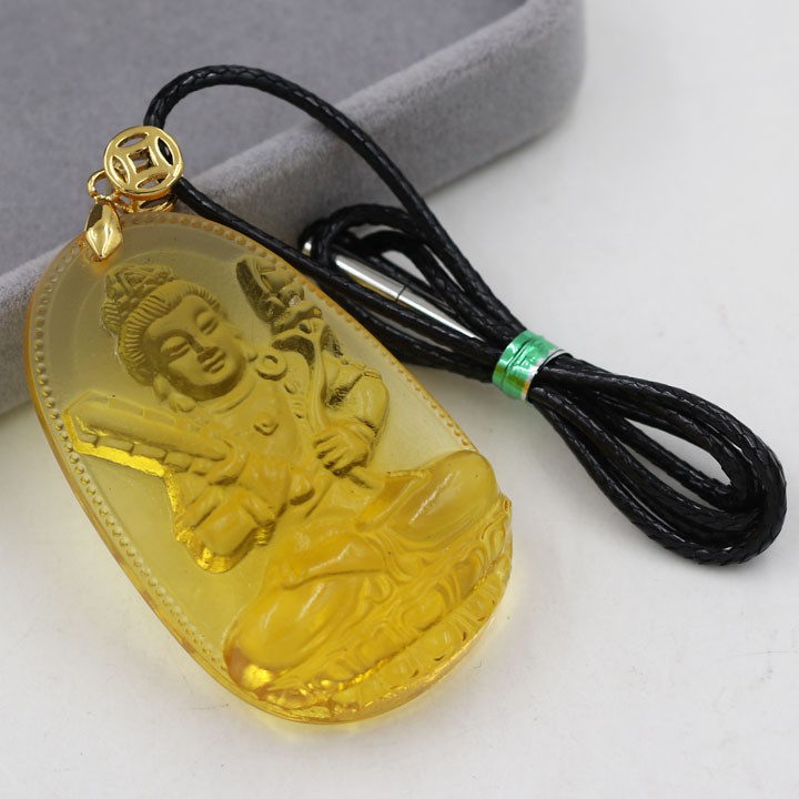 Mặt Phật Hư Không Tạng Bồ Tát 5 cm pha lê vàng