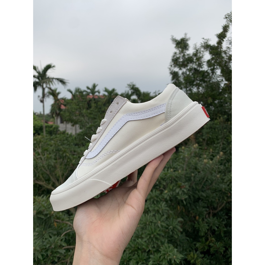 Giày 𝐕𝐚𝐧𝐬 𝐎𝐥𝐝 𝐒𝐤𝐨𝐨𝐥 Trắng Kem 1,1
