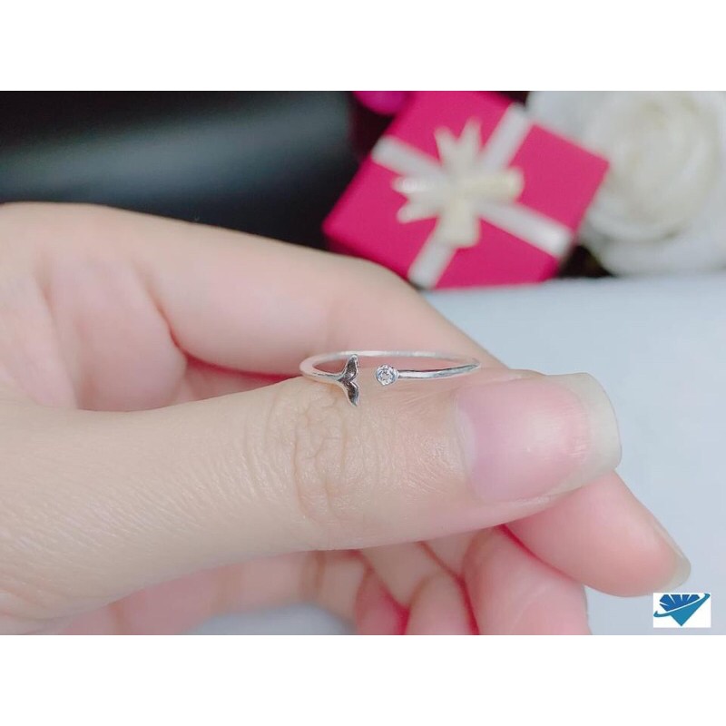 NHẪN BẠC NỮ LÁ DÁNG HỞ XINH