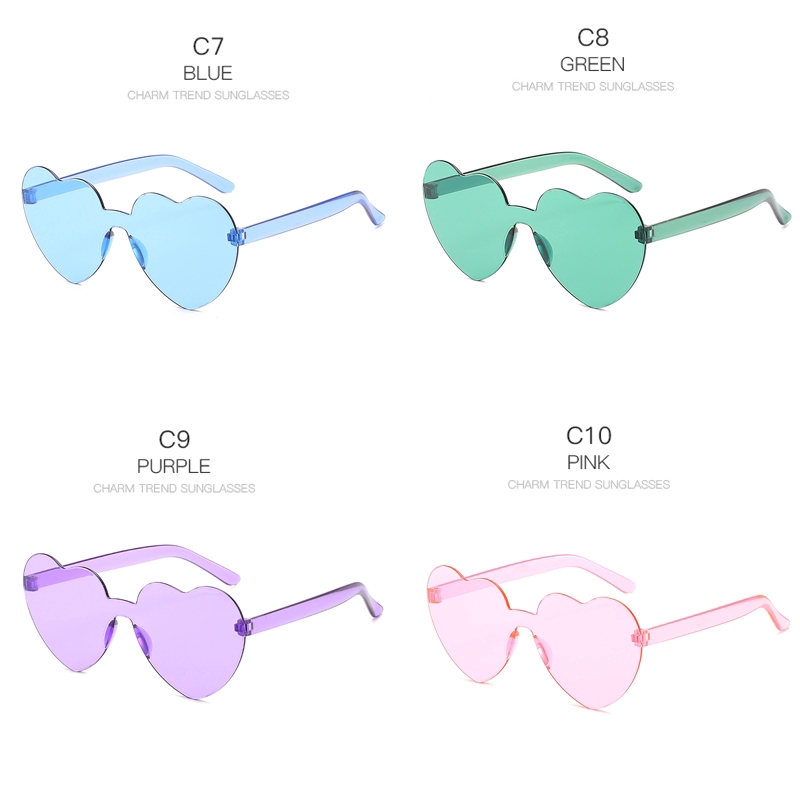 Kính mát không gọng hình trái tim thời trang