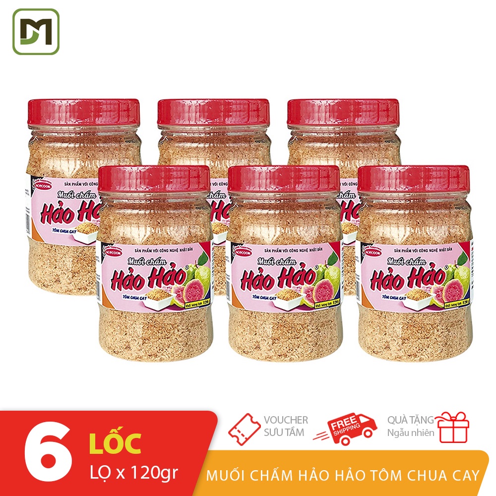 Lốc 6 hủ x 120gr muối chấm Hảo Hảo Tôm chua cay