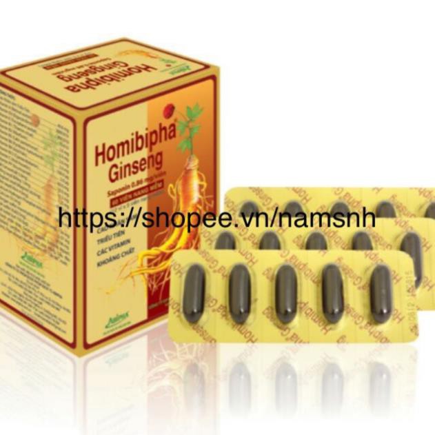 Homibipha Ginseng Bổ sung vitamin và khoáng chất, giúp bồi bổ sức khỏe và ăn ngon miệng hộp 60V