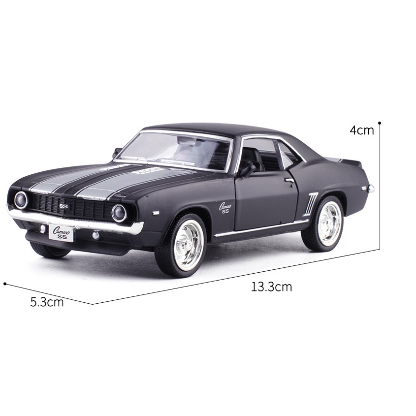 Mô hình xe Chevrolet Carmaro SS 1969 tỉ lệ 1:36 bằng kim loại mở được cửa xe đồ chơi trẻ em