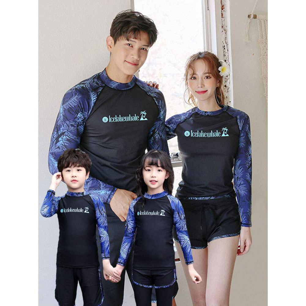 Bộ bơi dài tay trẻ em trai &amp; gái, set 2 chi tiết kèm quần dài chống nắng, có size bố mẹ để mặc đồ bơi gia đình | BT22