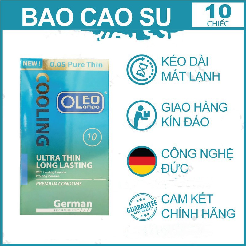 Combo 20 chiếc bao cao su size nhỏ bạc hà kéo dài thời gian yêu cho nam giới công nghệ Germany