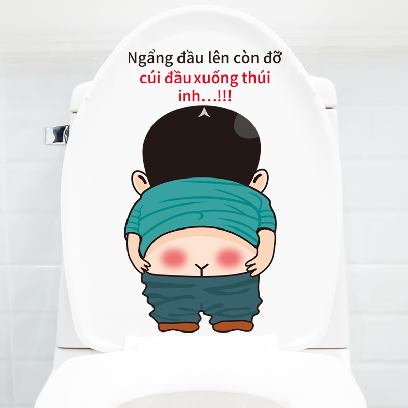 Tấm dán trang trí bồn cầu ngộ nghĩnh