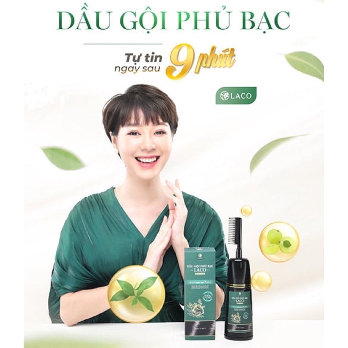 Dầu Gội Phủ Bạc Laco Black hair, dầu gội thảo dược giúp tóc đen tự tin sau 9 phút