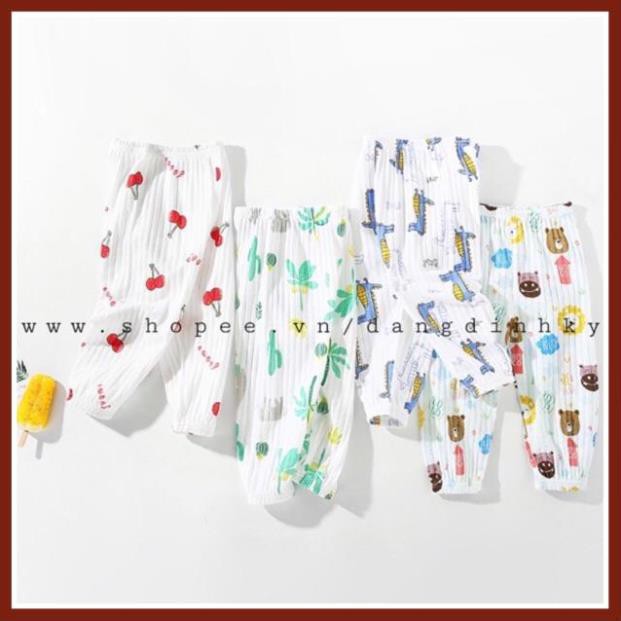 QUẦN DÀI COTTON GIẤY CHO BÉ MẶC HÈ THU NẰM ĐIỀU HÒA