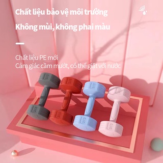 YD51BL Tạ tay nhựa nữ tập gym tại nhà tạ đòn nhỏ nữ tay thon 2/4KG vinhthuan.shop