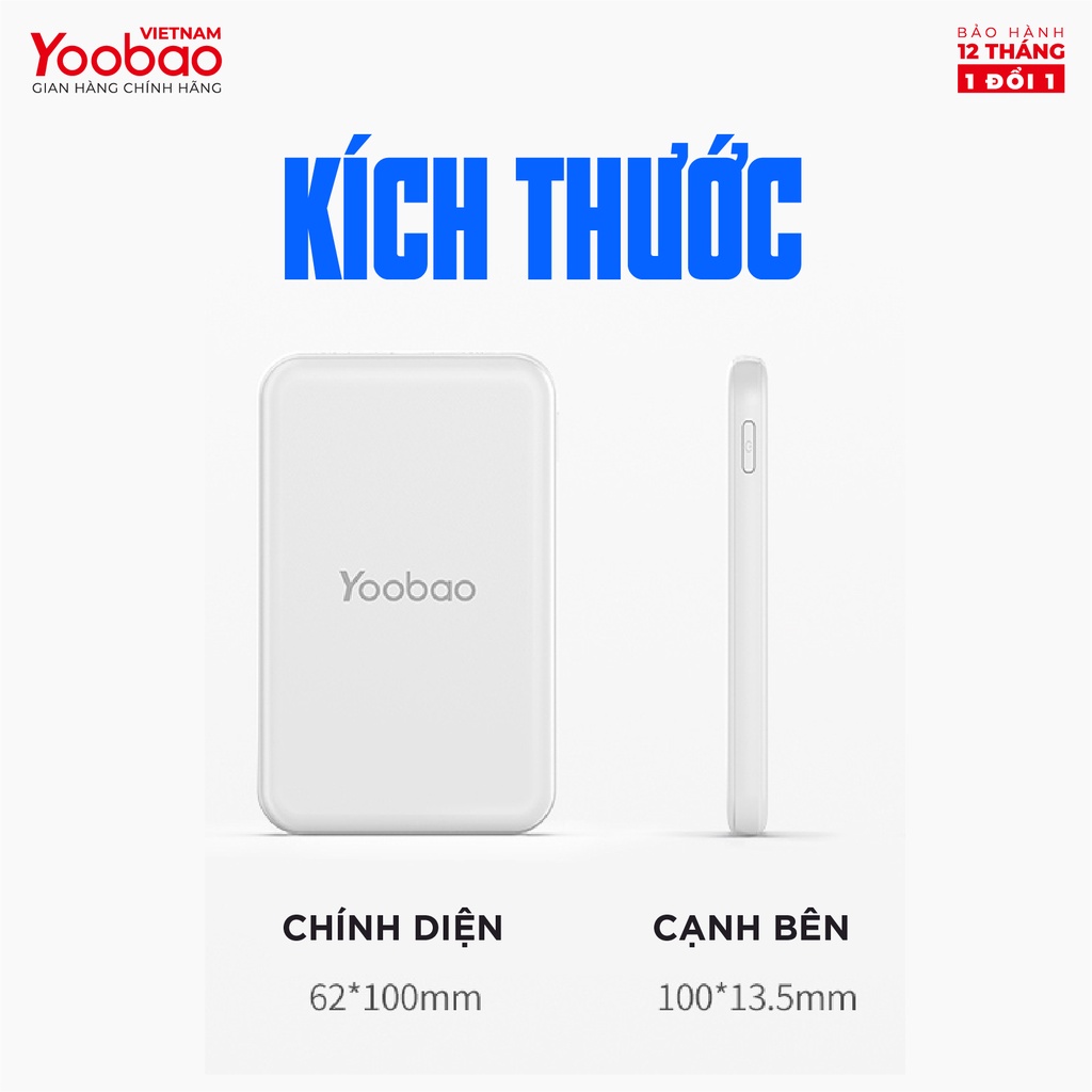 [CHÍNH HÃNG-BH 12 THÁNG] Sạc dự phòng mini 6000mAh Yoobao P6W - Hàng phân phối chính hãng - Bảo hành 12 tháng 1 đổi 1