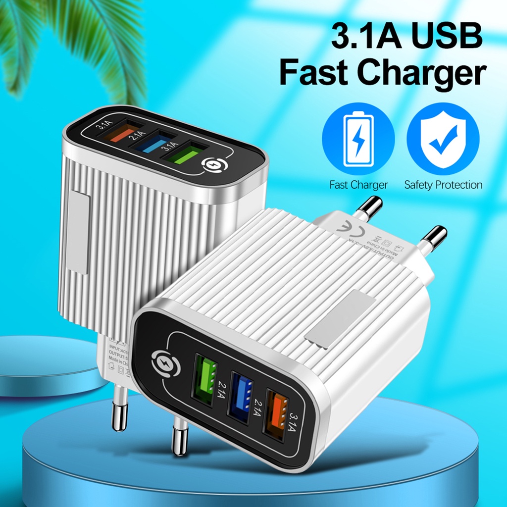 Ổ cắm sạc nhanh QC3.0 36W 3 cổng USB
