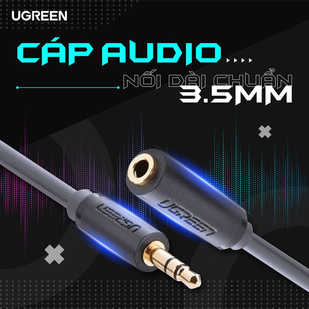 Cáp âm thanh stereo 2 đầu đực chuẩn jack 6.5mm UGREEN AV128