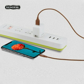 Cáp sạc SENDEM M12/M12S - dây dù dài 2m, cáp cao cấp cho iphone/android