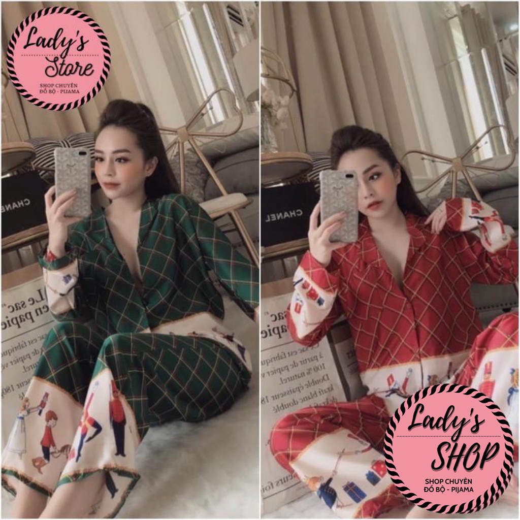 Bộ Đồ Lụa Pijama💖 Bộ Mặc Nhà Bộ Lụa Quần Suông☘️ [Mát Lịm] [Kèm Video]