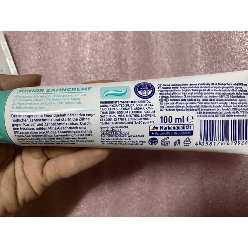 Kem đánh răng Donto Dent Junior cho bé từ 6y+ - nội địa Đức