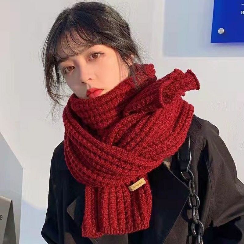 Gói nguyên liệu đan khăn quàng cổ sợi to chất cotton quà tặng bạn trai cặp đôi nam