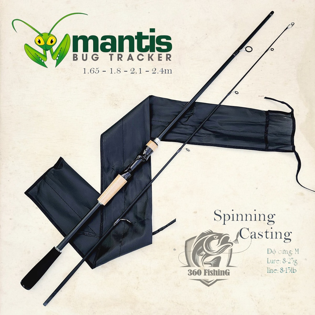 Cần Câu Lure Mantis Cần Câu Cá Carbon Máy Đứng Và Máy Ngang Cao Cấp Độ Cứng M