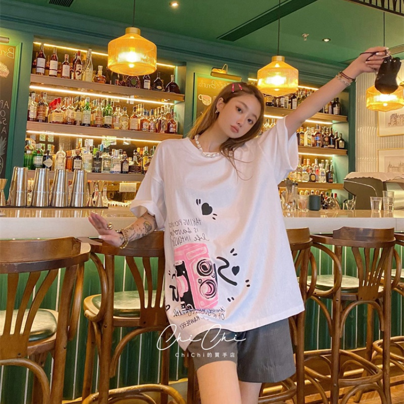 NRVP Áo Thun Cotton Tay Ngắn Cổ Tròn Màu Trơn Thời Trang Dành Cho Nữ